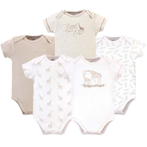 Touched by Nature Organic Cotton Bodysuits 5-Pack, Little Giraffe — buybuy BABY 36 Months