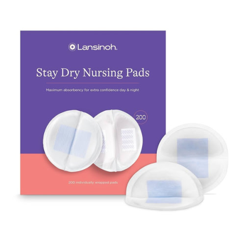 Lansinoh Stay Dry Disposable Nursing Pads, Soft and Super Absorbent Breast Pads, Breastfeeding Essentials for Moms, 200 Count