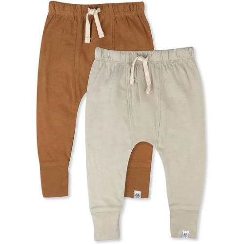 HonestBaby Multipack Honest Pants Joggers Pull on 100% Organic Cotton for Infant Baby and Toddler, Boys, Girls, Unisex