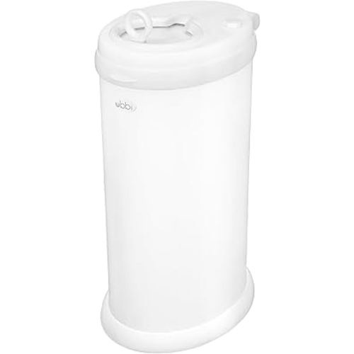 Ubbi Steel Diaper Pail, Odor Locking, No Special Bag Required, Award-Winning, Registry Must-Have, Matte White