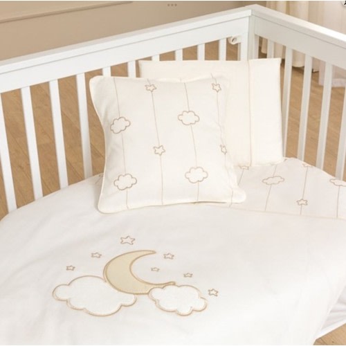 🌟NEW🌟 CELESTIAL 4 Pc ELEGANT BABY DUVET CRIB BEDDING ECRU & GOLD MOONS & STARS