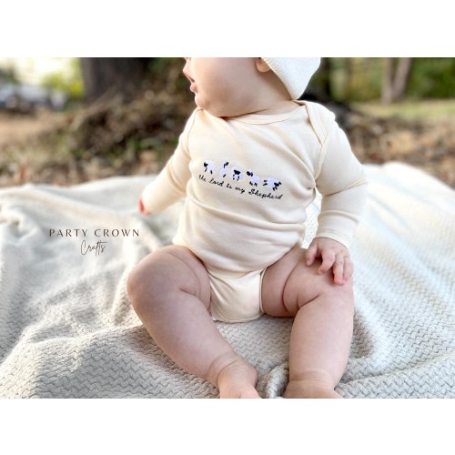 Embroidered The Lord is my Shepherd Bodysuit • Christian baby Gifts • Faith Bodysuit • Cute Bodysuit • Christian gifts for Baby Shower