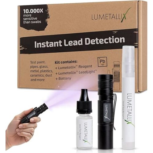 Lumetallix Instant Lead Detection | Lead Test Kit for Paint, Ceramics & more | Fast, Accurate Results | UV Light Visible | Home Safety & Easy to Use | Home Lead Test Kit | Lead Paint Test Kit