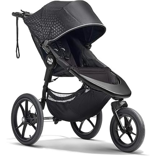 Baby Jogger Summit X3 3-Wheel Jogging Stroller with Hand Brake, One-Hand Compact Fold & All-Wheel Suspension, Midnight Black
