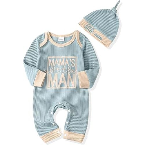 NZRVAWS Newborn Baby Boy Clothes Infant Coming Home Outfits Baby Boy Romper Preemie Jumpsuit Bodysuit Hat 0-18 Months