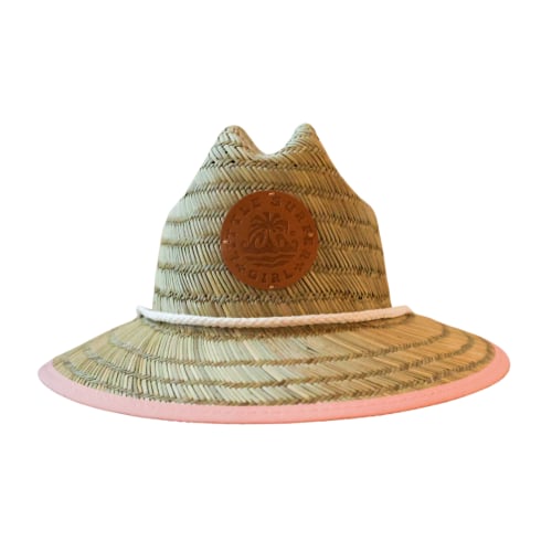 Little Surfer Girl Pink Straw Hat