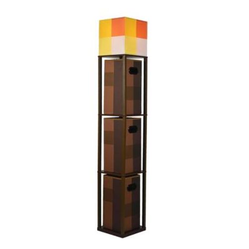 Ukonic Minecraft Brownstone Torch Standing Floor Lamp And Storage Unit | 5 Feet Tall