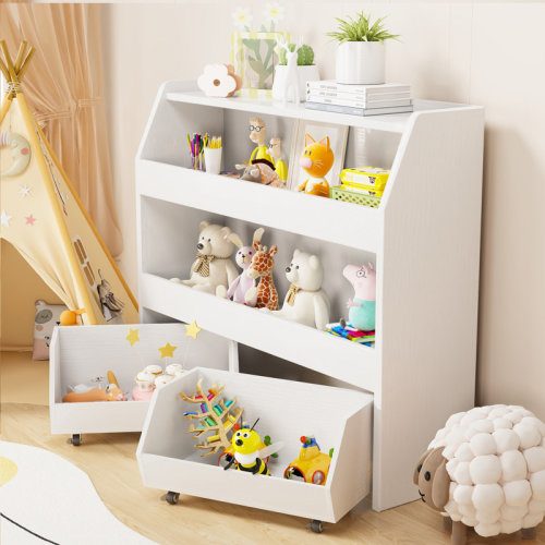 Isabelle & Max™ Toy Storge & Organizer Bookshelf With Cubbies and 2 Movable Drawers, 2 Tier | Wayfair
