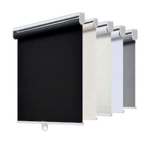 Cordless Blackout Roller Shade, Thermal Insulated, Easy Install, Polyester, Best for Kids, Black, 21 in. W x 72 in. L