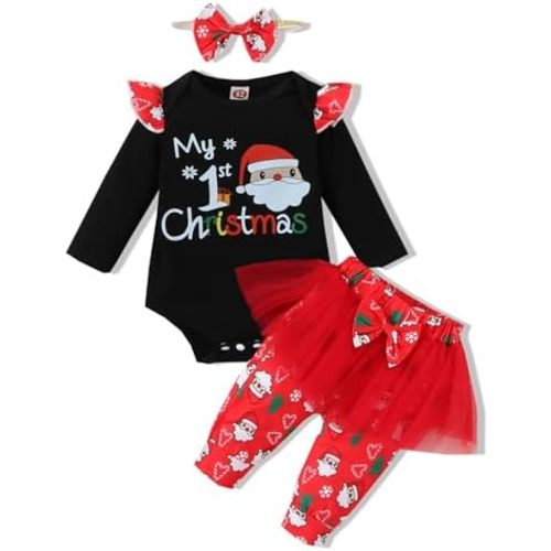 VINUOKER Baby Girl Clothes,Baby Girl Spring Fall Winter Outfits Infant Bodysuit Pant Set