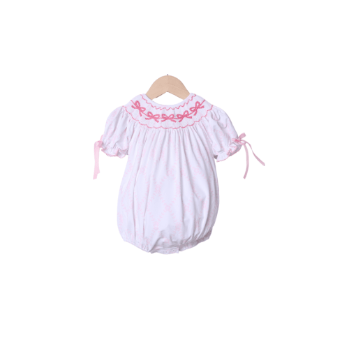 Smocked Classic Bow Floral Trellis Bubble
