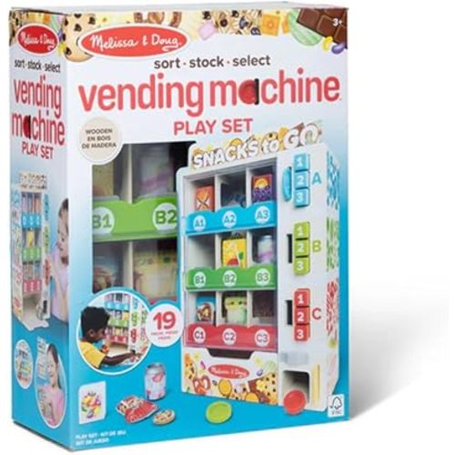 Melissa & Doug Sort, Stock, Select Wooden Vending Machine Play Set, Wooden Toy Play Food for Boys and for Girls 3+