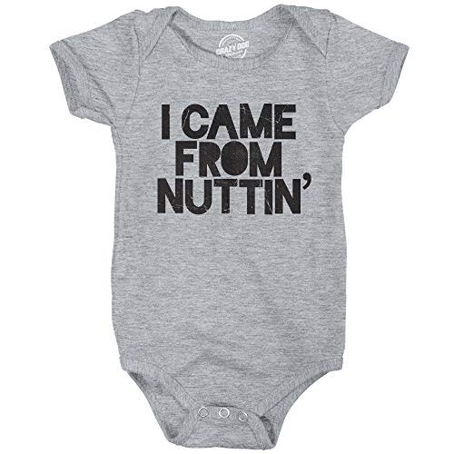 Crazy Dog T-Shirts Creeper I Came From Nuttin Baby Bodysuit Funny Sarcastic Romper