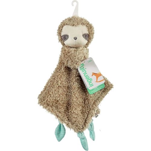 Ingenuity Loni the Sloth Lovey Premium Security Blanket, Soft Plush Toy for Babies, 14 Inches