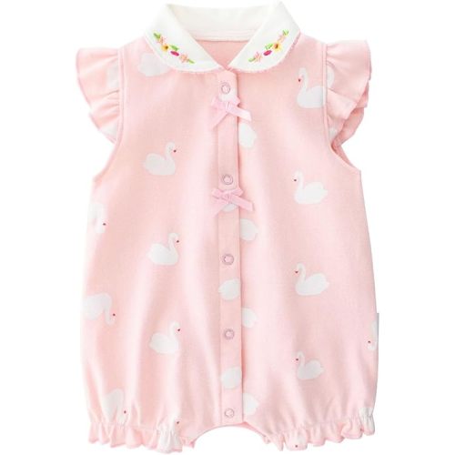 Baby Girl Romper Cute Cartoon Printed Short Sleeve One-Piece Romper Infant Summer Clothes 100% Cotton Jumpsuit