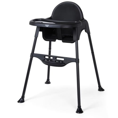 Cosco Kids Canteen High Chair Lightweight Portable Baby Feeding Chair with Adjustable Tray, Easy to Clean, Kitchen or Dining Use, Toddlers Up to 33 lbs, Mono Black