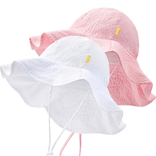 HONGTEYA Baby Sun Hat Toddler Girl Beach Hat Adjustable Outdoor Summer Hat Sun Protection Wide Brim Infant Kids