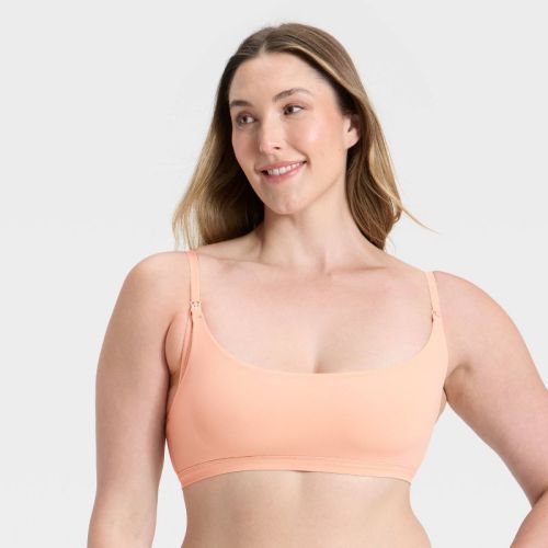 Women's Luxe Stretch Unlined Nursing Bralette - Auden™ Pearl Tan L