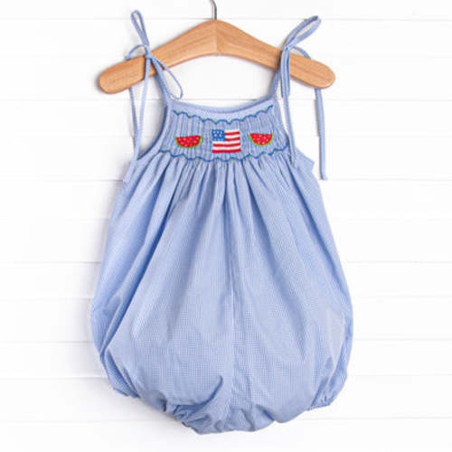 Bold and Brave BBQ Smocked Bubble, Blue – Stitchy Fish