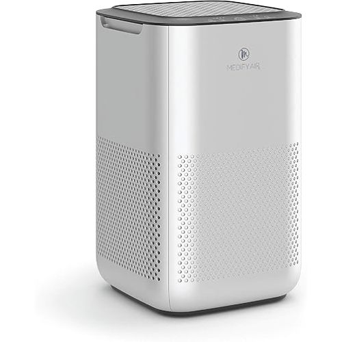 Medify MA-15 Air Purifier with True HEPA H13 Filter | 585 ft² Coverage in 1hr for Allergens, Smoke, Wildfires, Dust, Odors, Pollen, Pet Dander | Removal to 0.1 Microns | Silver, 1-Pack
