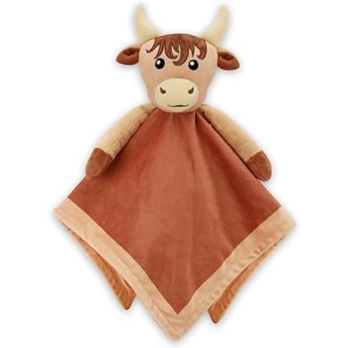Highland Cow Baby Security Blanket for Boys-Cow Baby Lovey-Baby Boy Nursery Stuff-Gift for Newborn Boy Baby Shower