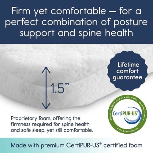 hiccapop Pack and Play Mattress Pad fits (38"x26"x1.5"), Playard Mattress for Pack and Play, Pack N Play Mattress Topper with Washable Cover, New 1.5" Thick - Playard Mattress [Carry Bag Included]
