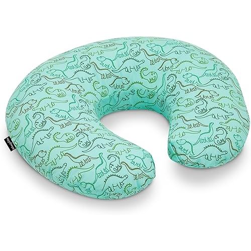 Dream On Me Beeboo Nursing Pillow and Positioner, Breastfeeding and Bottlefeeding Pillow, Removable and Washable Pillow Cover, Soft and Breathable Fabric, Green