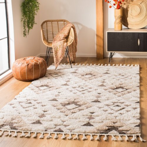 ImraanMoroccan Tassel Shag Performance Geometric Rug