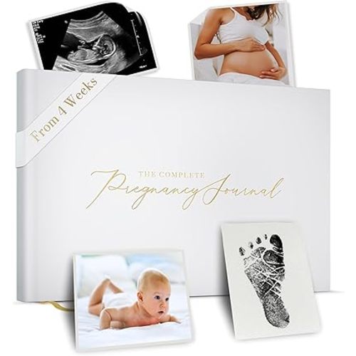 Pregnancy Journal & Memory Book - Great First Time Mom & Baby Gift - Keepsake Pregnancy Book & Journals - 40 Weekly Calendars Milestone Journey - For Ultrasound Photos & Tracking
