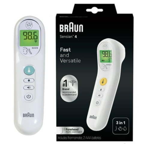 Braun 3-in-1 No Touch Forehead Thermometer, Suitable for Child & All Ages, BNT100US, White