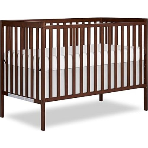 Dream On Me Synergy 5 in 1 Convertible Crib in Walnut Brown, Greenguard Gold and JPMA Certified, Converts from A Baby Crib to A Toddler Bed, A Daybed and Full-Size Bed