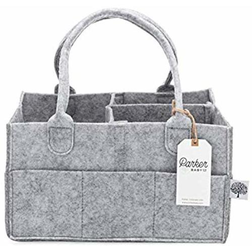 Parker Baby Diaper Caddy - Nursery Storage Bin and Car Organizer for Diapers and Baby Wipes - Regular