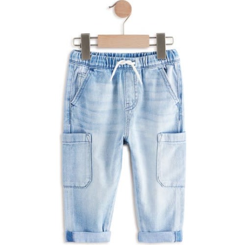 Kids' Straight Leg Drawstring Jeans, 12-18M