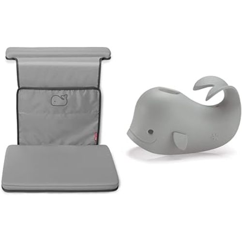 Skip Hop Baby Bath All-in-One Elbow Saver and Kneeler with Spout Cover, Moby Grey