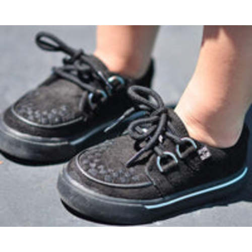 Black 2-Ring Creeper Toddler Sneaker
