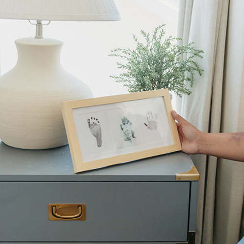 Natural Birch DIY Handprint + Footprint Kit with Frame