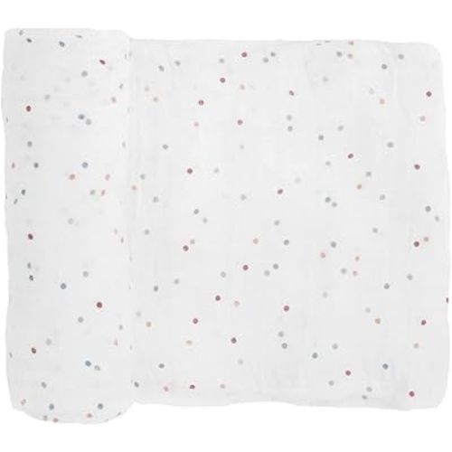 Little Unicorn Premium Cotton Swaddle Baby Blanket | Breathable Fabric | for swaddling, Play, Nursing & More (Dots)