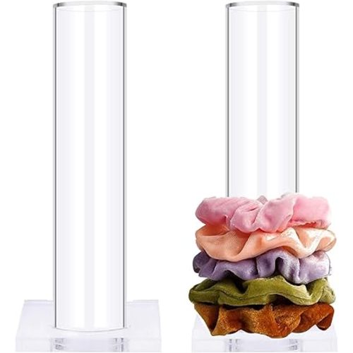 OAOLEER 2Pcs Scrunchie Holder Stand,Clear Jewelry Organizer for Teen Girl Women Gifts, The Perfect Scrunchy Display Organizer