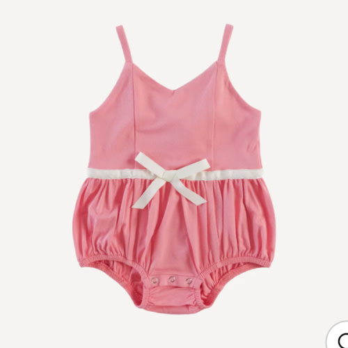 spaghetti bow bubble | coral pink | bamboo
