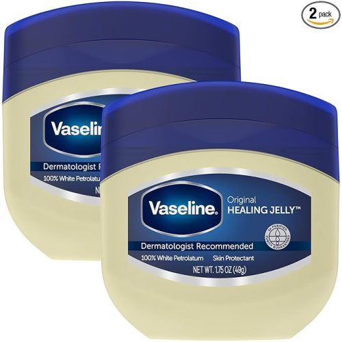 Vaseline Petroleum Jelly Travel-Size 2-Pack – Hypoallergenic Skin Protectant, Unscented Healing Ointment for Beauty & Personal Care, 1.75 Oz Ea
