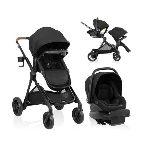 Evenflo Pivot Xpand NXT Travel System Featuring LiteMax NXT Infant Car Seat (Coal Black)