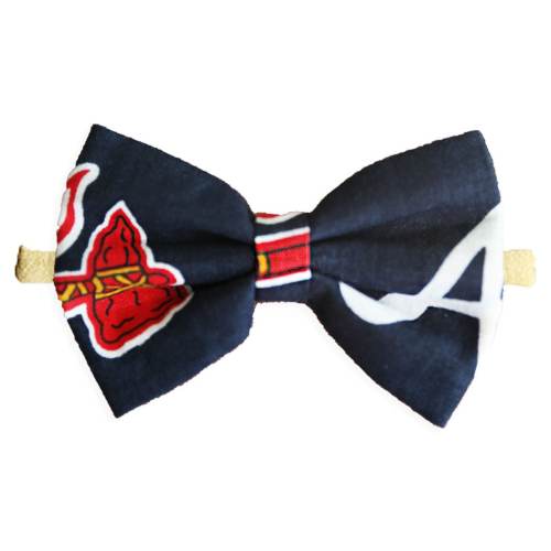 Atlanta Braves Baby Girl Nylon Headband Bow Or Clip - Great For Newborn To Toddlers