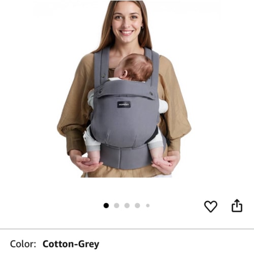 Momcozy Baby Carrier - Ergonomic, Cozy and Lightweight Carrier for 7-44lbs, Effortless to Put On, Ideal for Hands-Free Parenting, Enhanced Lumbar Support, Purehug for Infant to Toddler, Black