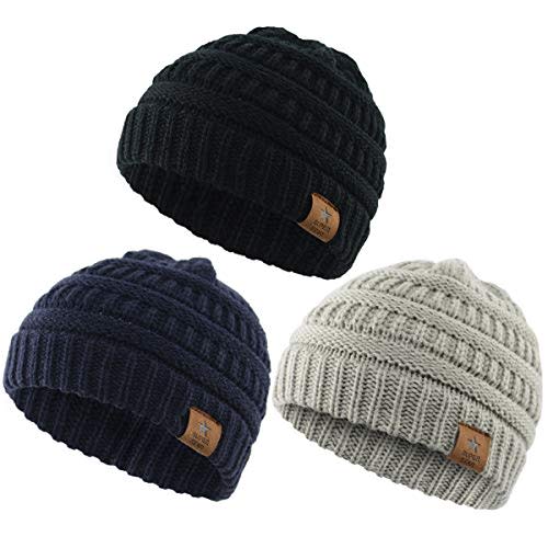 Durio Soft Warm Knitted Baby Hats Caps Cute Cozy Chunky Winter Infant Toddler Baby Beanies for Boys Girls
