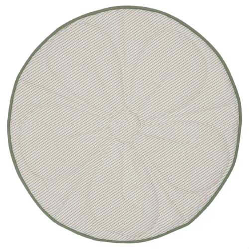 IKEA GULDVÄVARE Quilted blanket - green/beige stripe 41 3/8 "