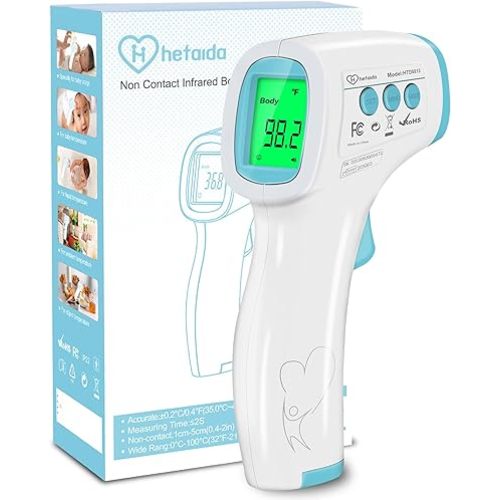 Digital Thermometer for Adults and Kids, No Touch Forehead Thermometer for Baby, 2 in 1 Body Surface Mode Infrared Thermometer with Fever Alarm and Instant Accuracy Readings