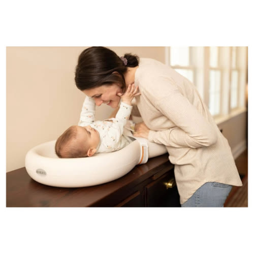 Keekaroo Peanut Changer Baby Vanilla– The Original Made in USA Easy-to-Clean Changing pad and The only Shell Over Foam, Fully Water Repellant