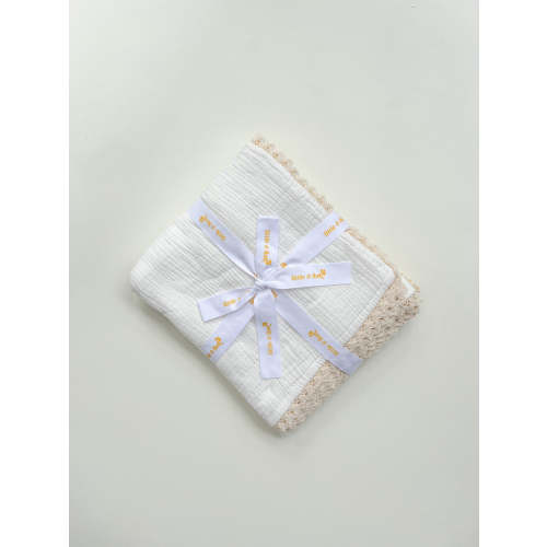 Muslin Crinkle Organic Lace Blanket | Milk – Little and Fern