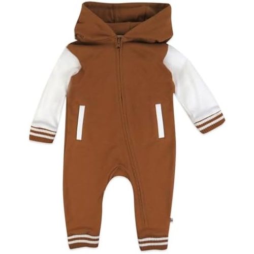 HonestBaby baby-boys Hoodie Coverall Team Varsity 100% Organic Cotton for Baby Boys
