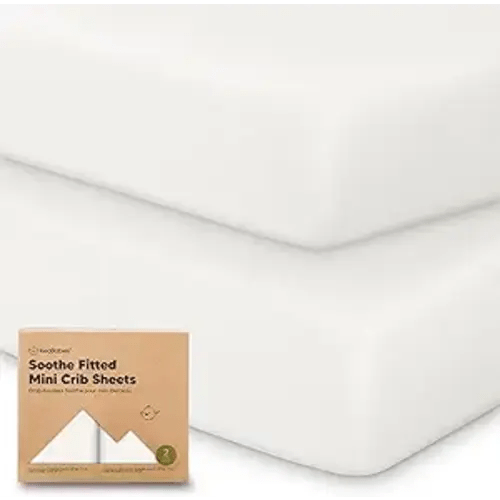 KeaBabies Mini Crib Sheets - Soft White